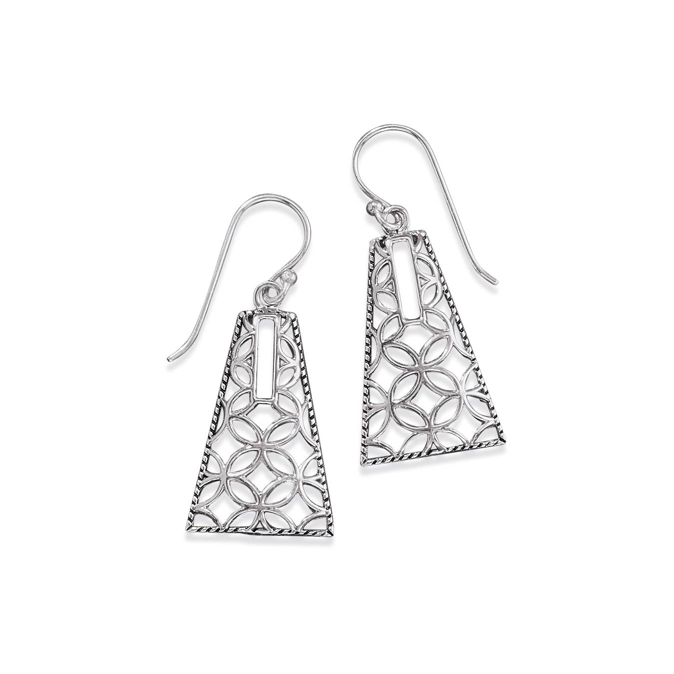 Sterling Lattice Earrings, French Hooks - Northstyle Catalog