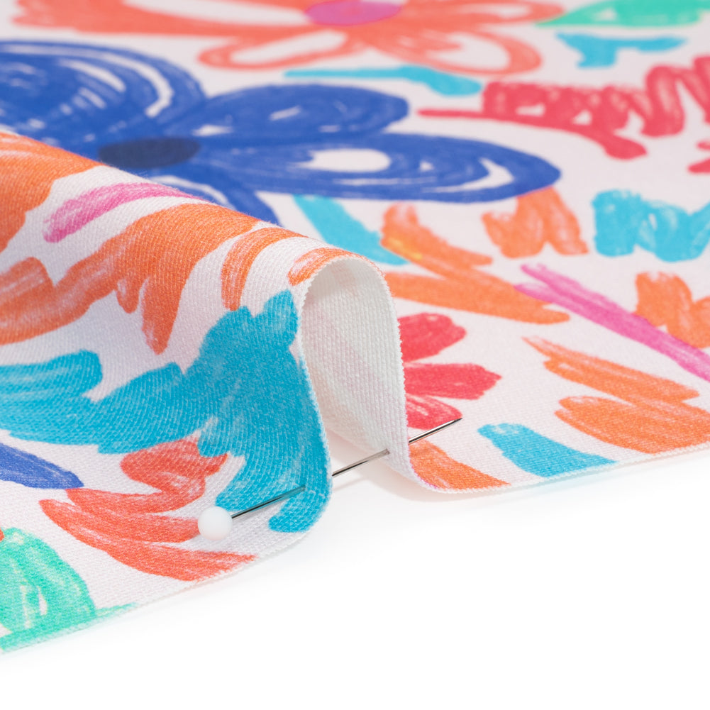 Stretch Cotton Canvas Print - Blue, Green and Pink Floral - Mood Exclusive Downright Dandy - Joann Fabrics
