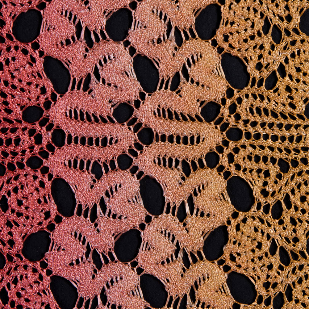 Raschel Lace - Hot Coral and Pale Marigold Ombre - Joann Fabrics