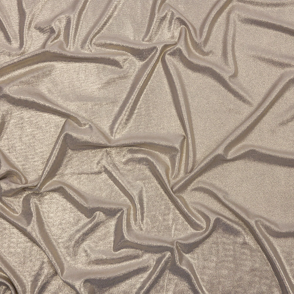 Polyester Interlock Knit with Gold Foiling - Gray - Oriana Collection - Joann Fabrics