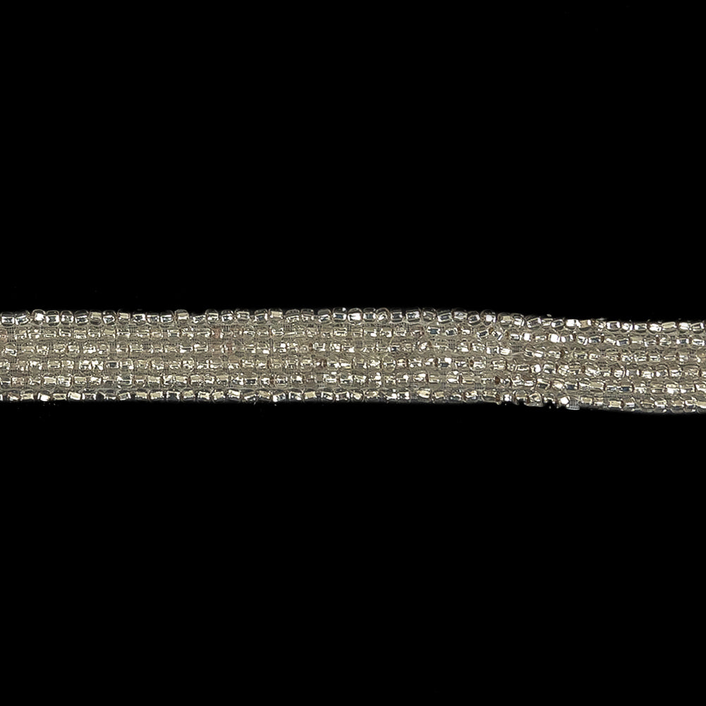 Vintage Silver Lined 6 Row Seed Beaded Trim - 0.5