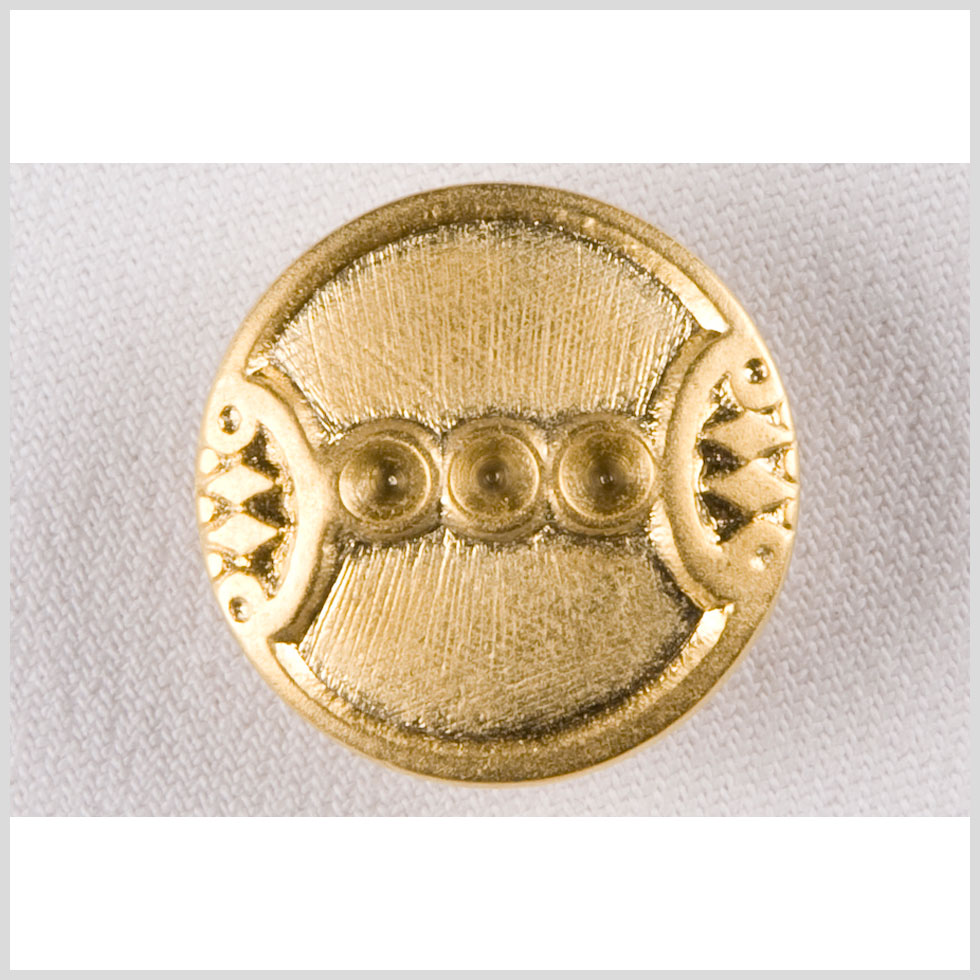 Metal Shank Back Button - 36L/23mm - Bright Gold Circles and Diamonds - Joann Fabrics