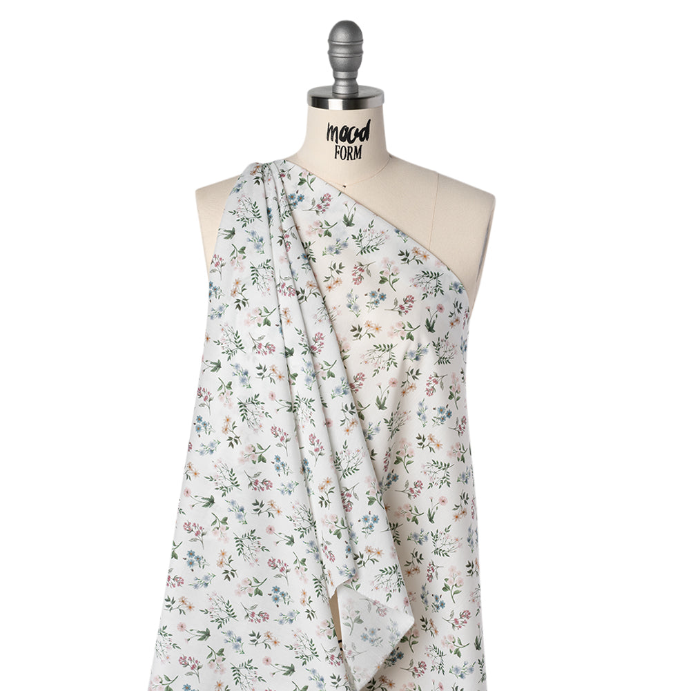Liberty Fabrics Tana Lawn® - Annie Light Pink - Pink, White and Green Scattered Wildflowers - Joann Fabrics