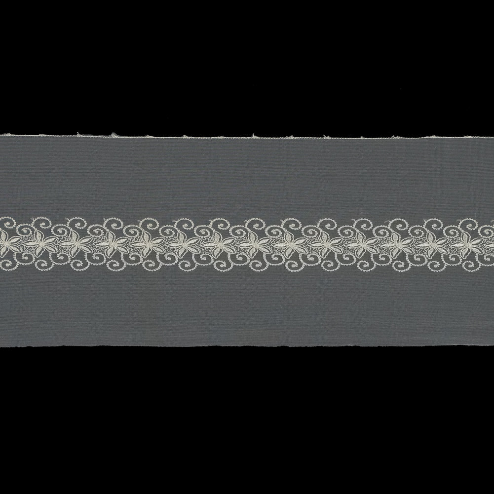 Off-White Floral Embroidered Mesh Trim - Joann Fabrics