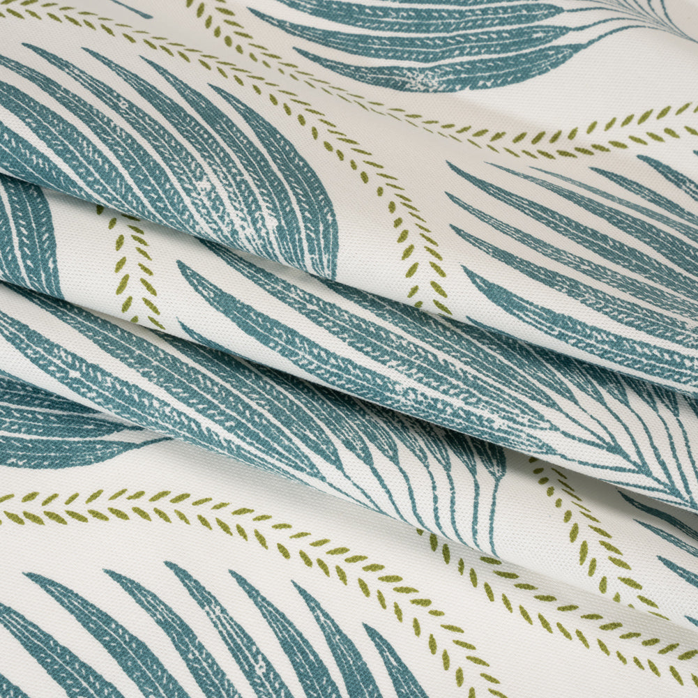 Cotton Canvas Print - Lagoon Palm Leaf Ogee - British Imported - Joann Fabrics
