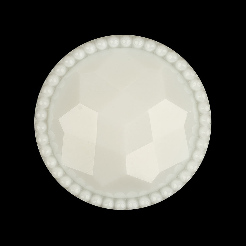 Italian White Faceted Decorative Shank Back Button - 44L/28mm - Joann Fabrics