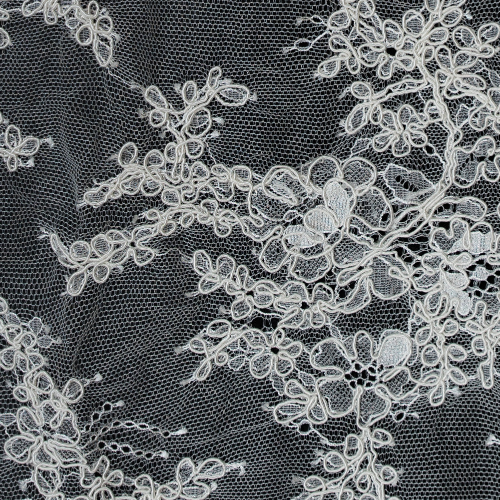 Corded Lace Panel With Finished Edges - Ivory Floral Fancy Border - 3 yards - Joann Fabrics