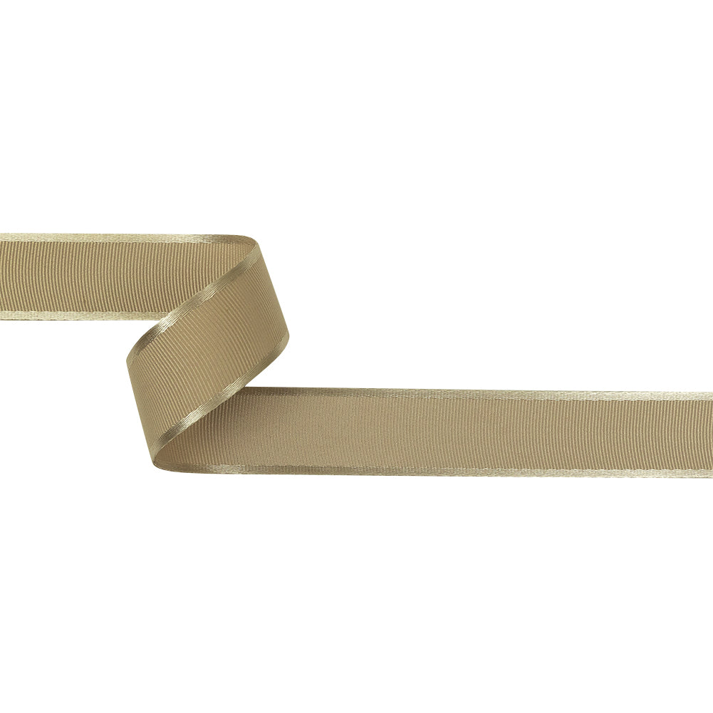 Beige Satin-Edged Grosgrain Ribbon - 1