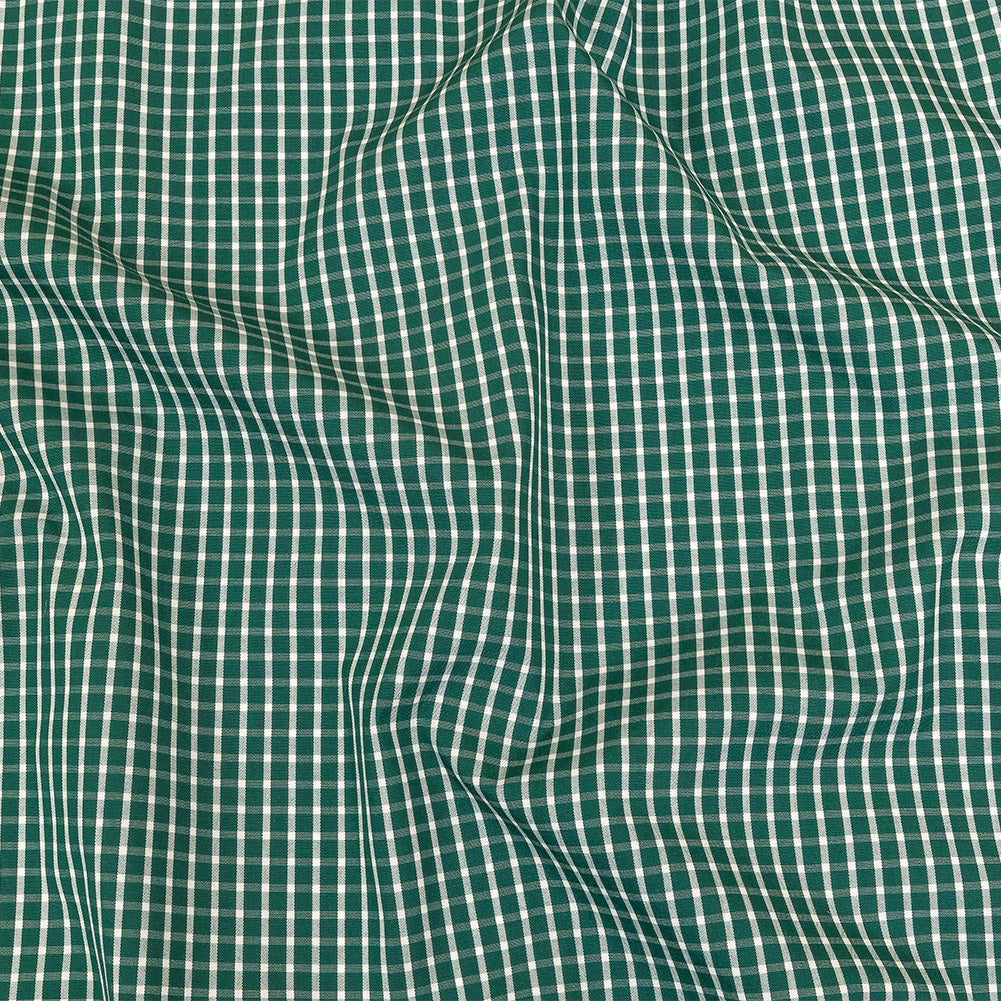 Evergreen and White Checkered Cotton and Polyester Shirting - Joann Fabrics