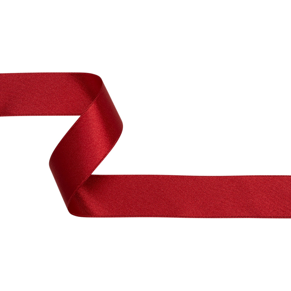 Wine Double Face French Satin Ribbon - 1