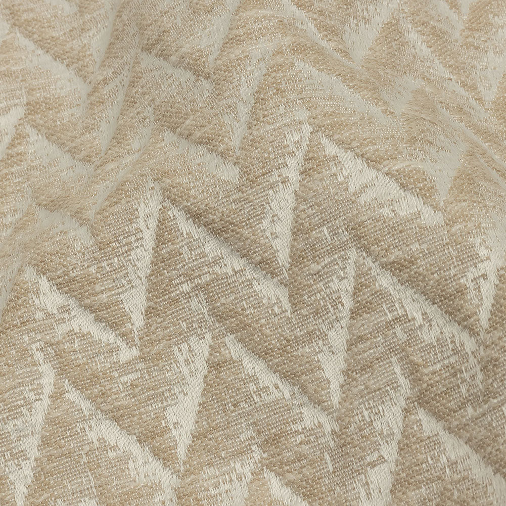 Cotton and Recycled Polyester Drapery Jacquard - Champagne Distressed Zig Zags - British Imported - Joann Fabrics
