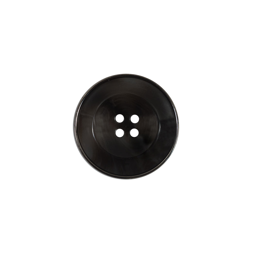 Italian Black Metal Rimmed Plastic Button - 28L/18mm - Joann Fabrics