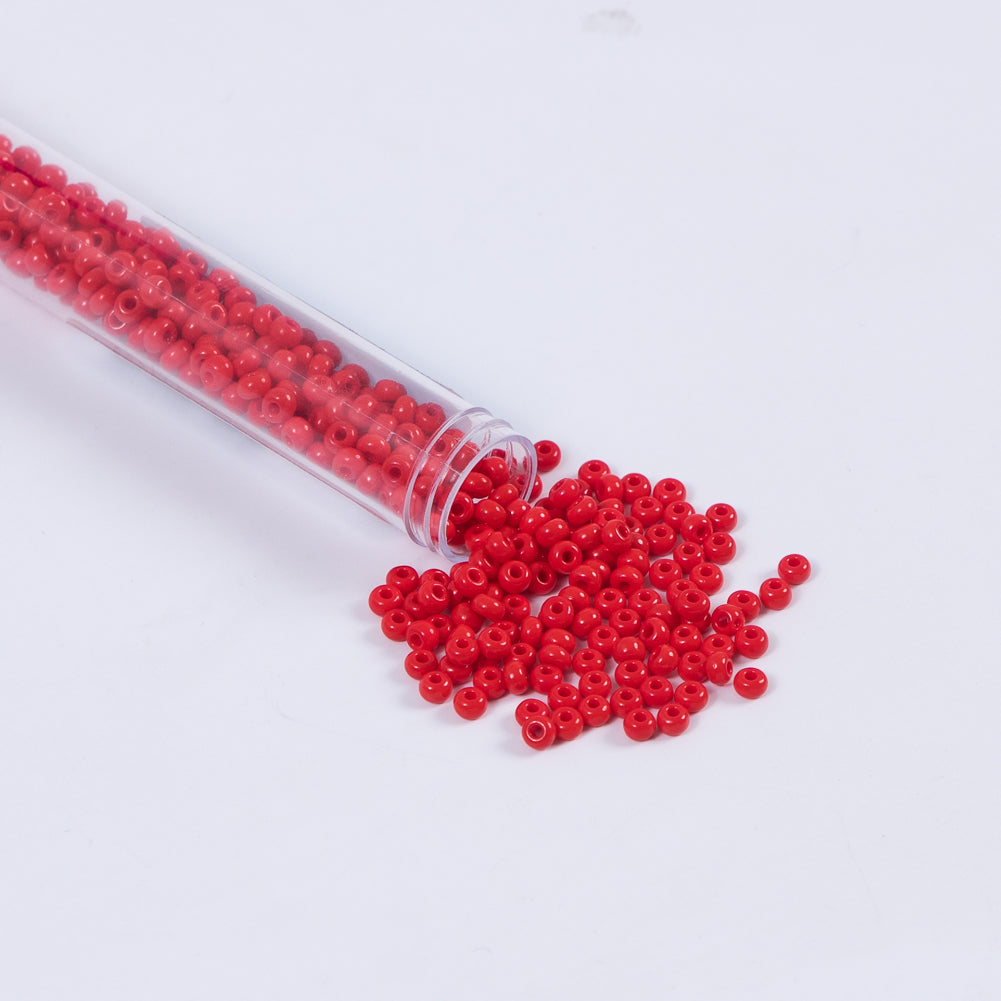 Light Red Opaque Czech Seed Beads - Size 6 - Joann Fabrics