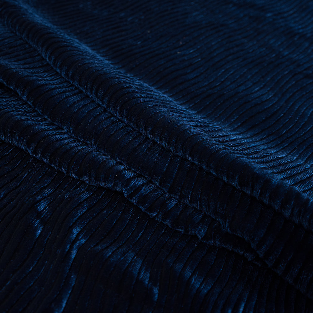 Wavy Crinkled Velour - Estate Blue - Yvonne Collection - Joann Fabrics