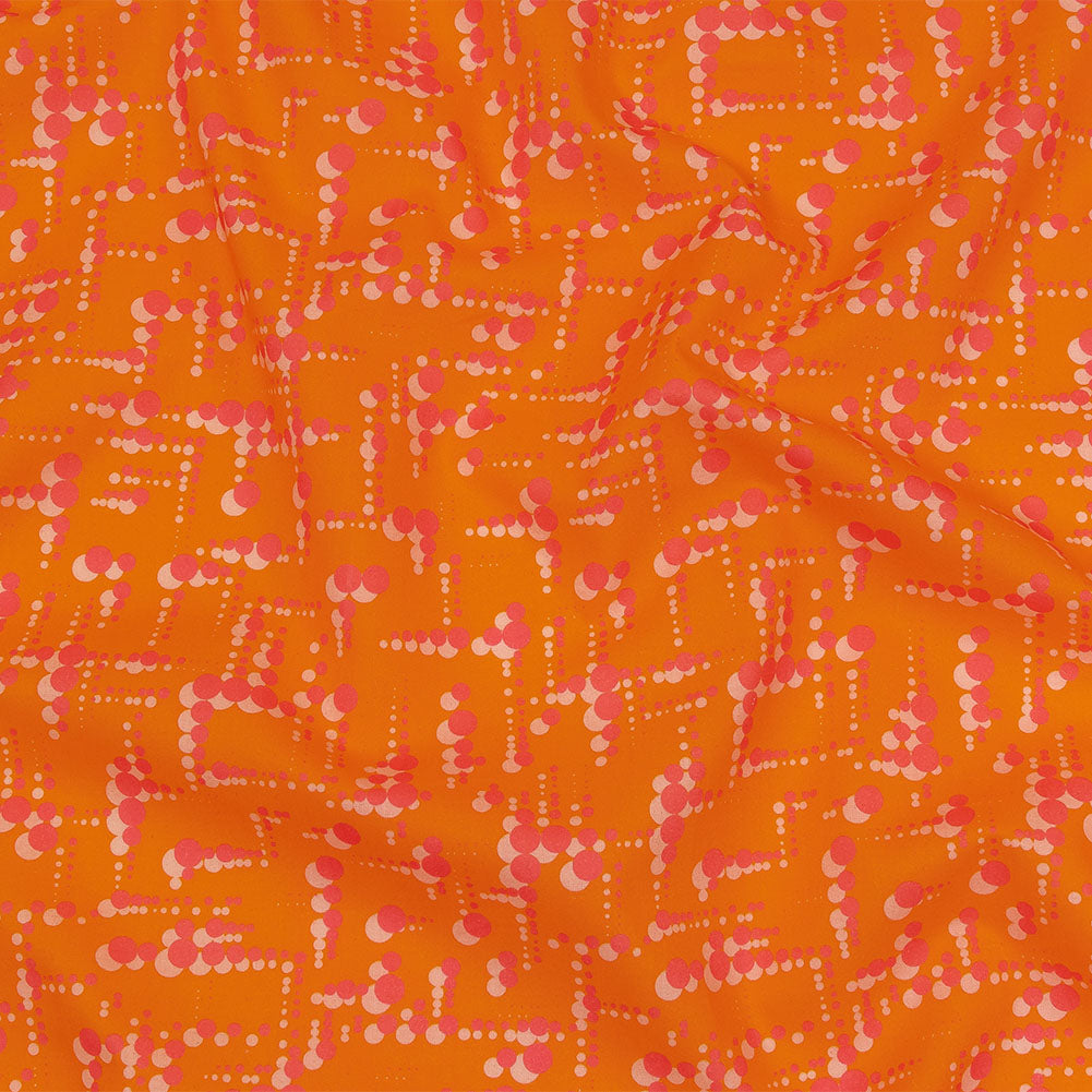 Cotton Voile - Orange and Pink Dot Lines - Spot of Sunshine Print - Mood Exclusive Citrus Collection - Joann Fabrics