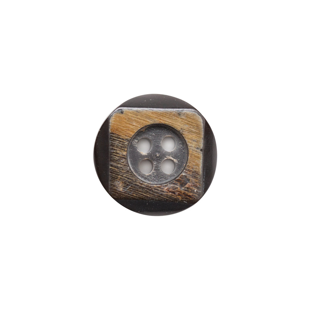 Black and Natural Horn Button - 24L/15mm - Joann Fabrics