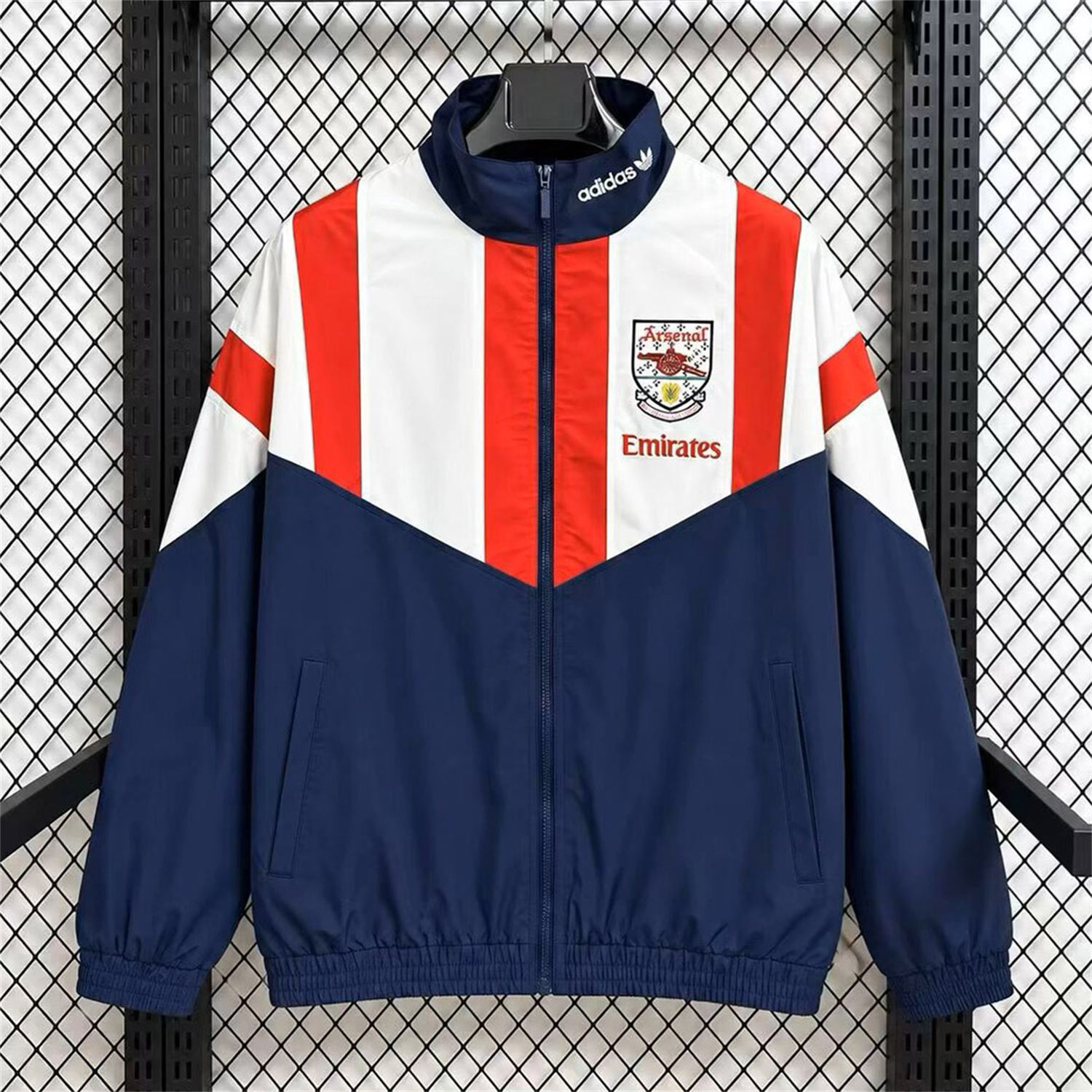 Arsenal 26-27 EQT Windbreaker Jacket - Navy Red White - UnitedFutballJersey