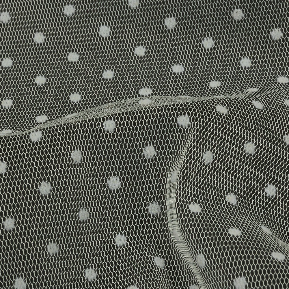 Famous Australian Designer Cream Flocked Polka Dotted Point D'esprit - Joann Fabrics