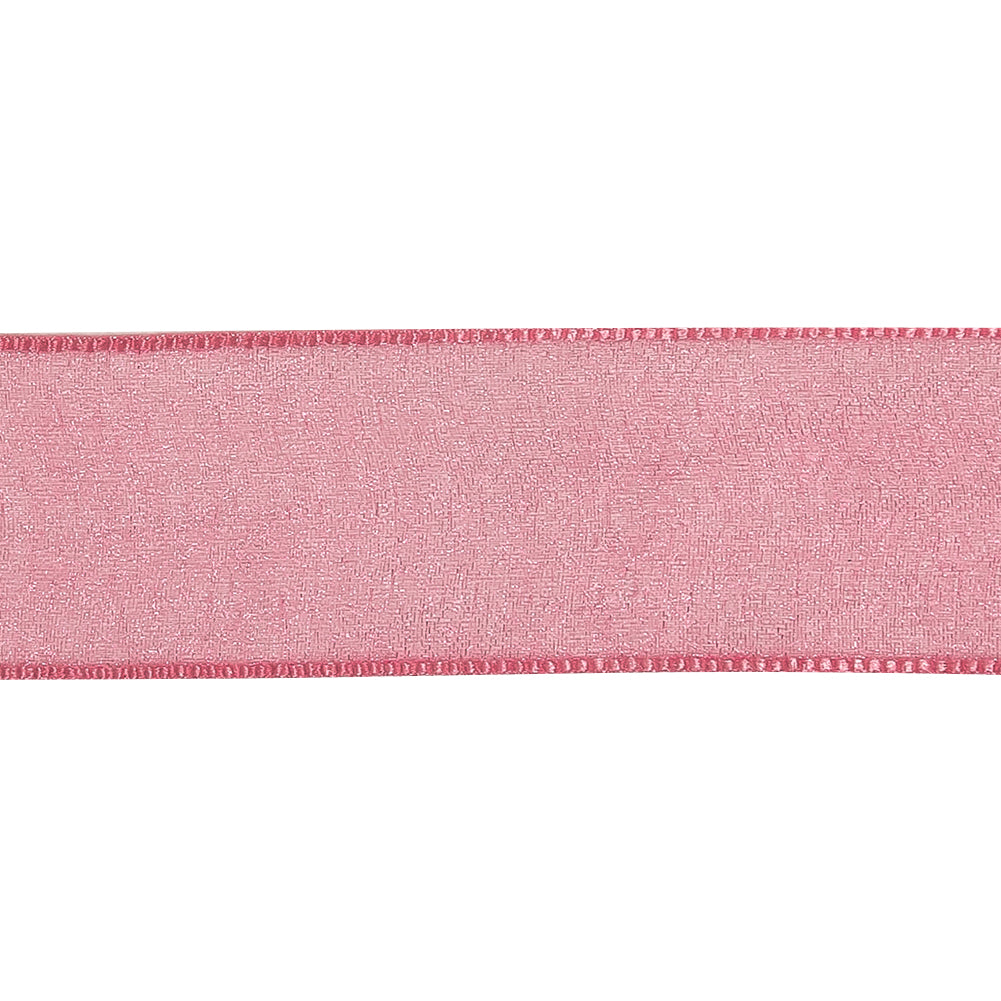 Hot Pink Shimmering Organza Ribbon with Woven Edges - 1.125