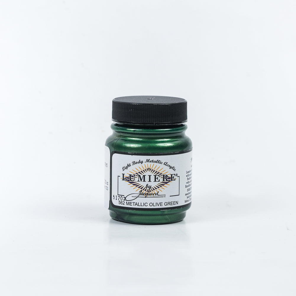 Jacquard Lumiere Textile Paint - 562 Metallic Olive Green - Light Body Metallic Acrylic - Joann Fabrics