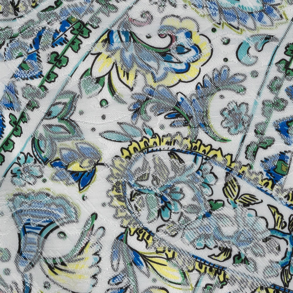 Stretch Floral Jacquard Print - Blue Paisley - Mood Exclusive Stratagem Sophistication - Joann Fabrics