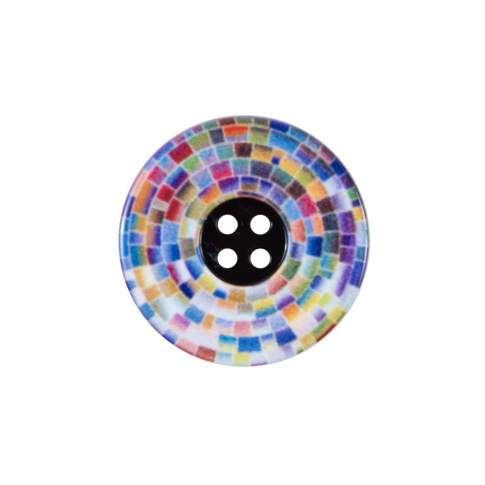 Italian Mulit-Colored Printed Button - 32L/20mm - Joann Fabrics