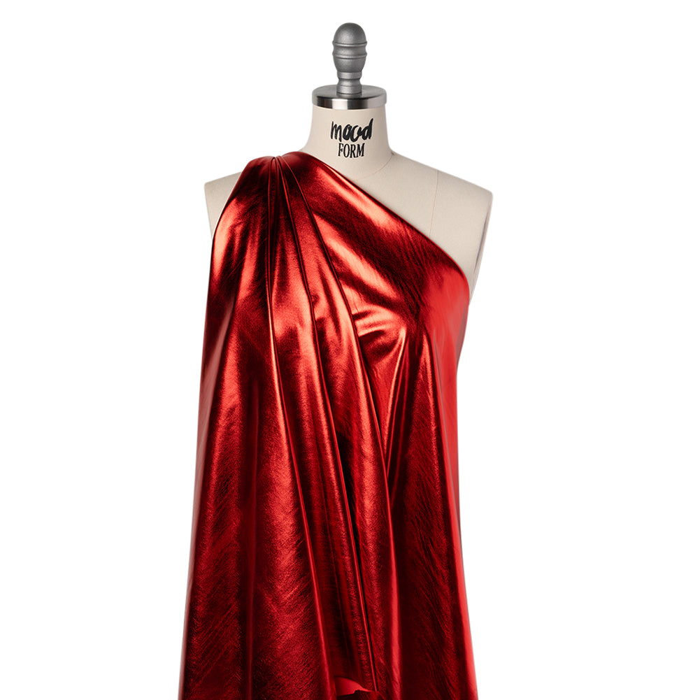 Knit Faux Leather with PET Anodized Aluminum Film - Red - Elizabeth Collection - Joann Fabrics