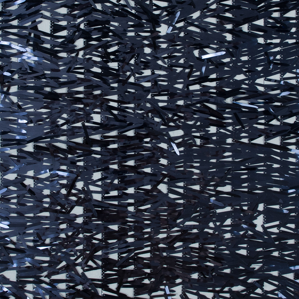 Soft Tulle with Fringe Sequins - Shiny Navy - Phryne Collection - Joann Fabrics