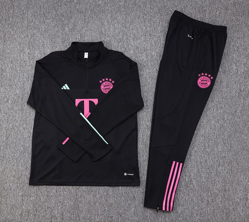 2023/2024 Bayern Half-Pull Training Suit black Jersey Set 1:1 Thai Quality