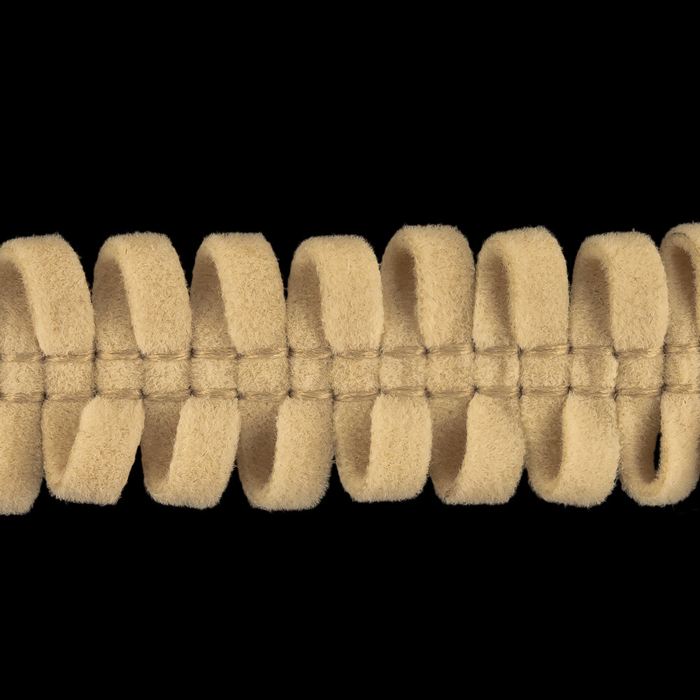 Cream Loopy Faux Suede Trim - 0.625