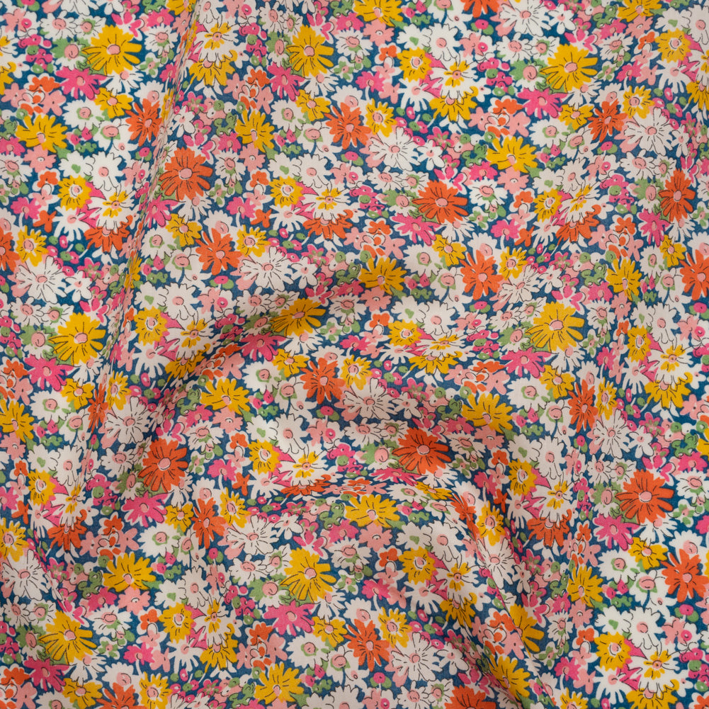 Liberty Fabrics Tana Lawn® - Libby Multi Bright - Pink, Yellow and Orange Field of Daisies - Joann Fabrics
