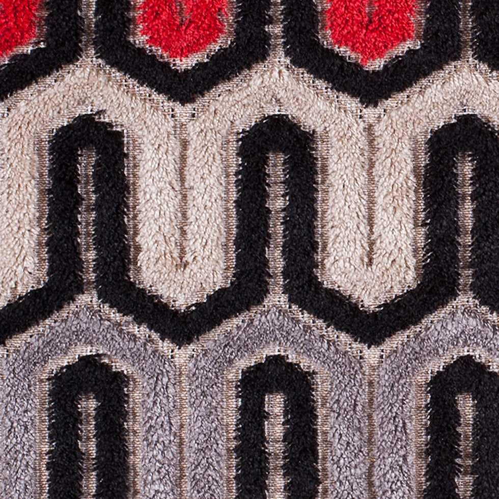 Black, Red and Gray Geometric Velvet Tapestry - Joann Fabrics
