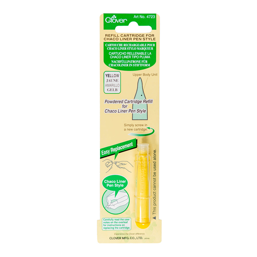 Clover Chaco Liner Pen Style Refill Cartridge - Yellow - Joann Fabrics