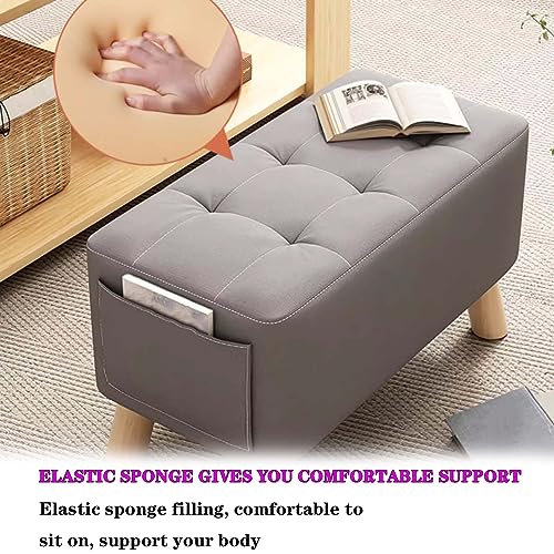 Rectangle Foot Stool, Sofa Stool Footstool with Padded Seat, Footrest ...
