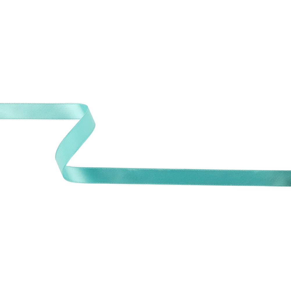 Aqua Single Faced Satin Ribbon - 0.4375