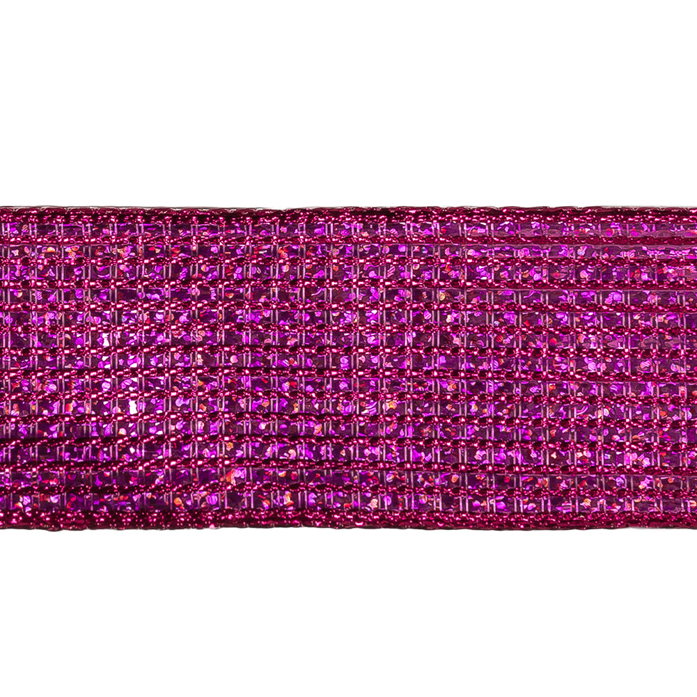 Metallic Fuchsia Iridescent Wire Edged Ribbon - 1.5