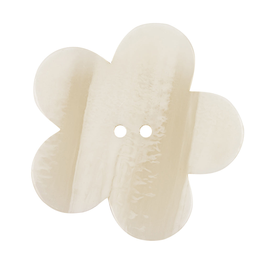 Cannoli Cream and Translucent Beige 2-Hole Flower Shaped Button - 58L/37mm - Joann Fabrics