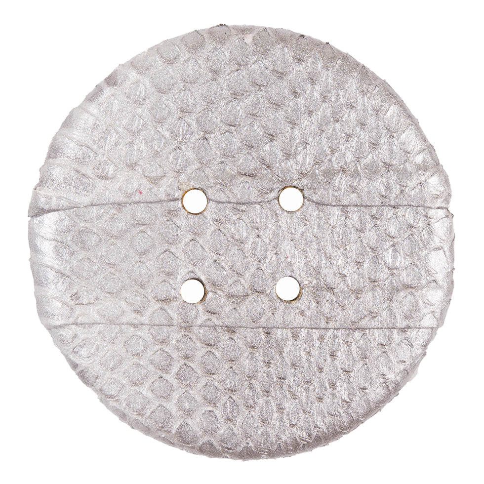 Silver Metallic Snakeskin Covered 4-Hole Button - 96L/61mm - Joann Fabrics