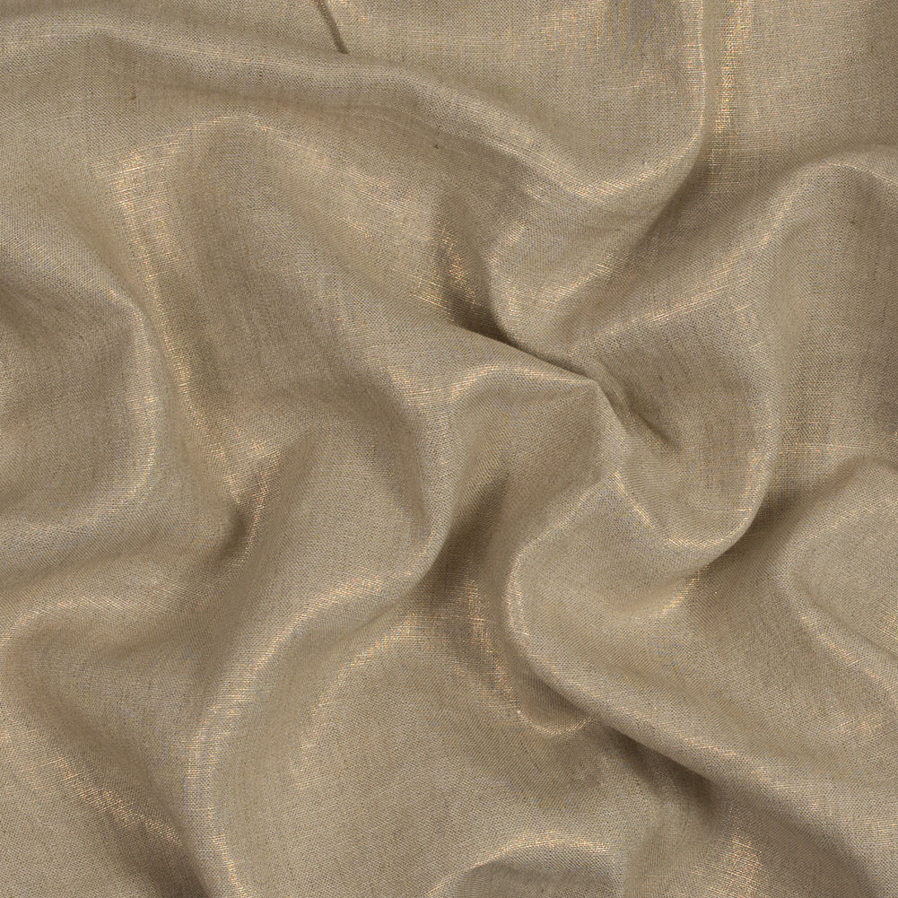 Medium Weight Linen Woven with Metallic Foiling - Oatmeal and Gold - Bianca Collection - Joann Fabrics