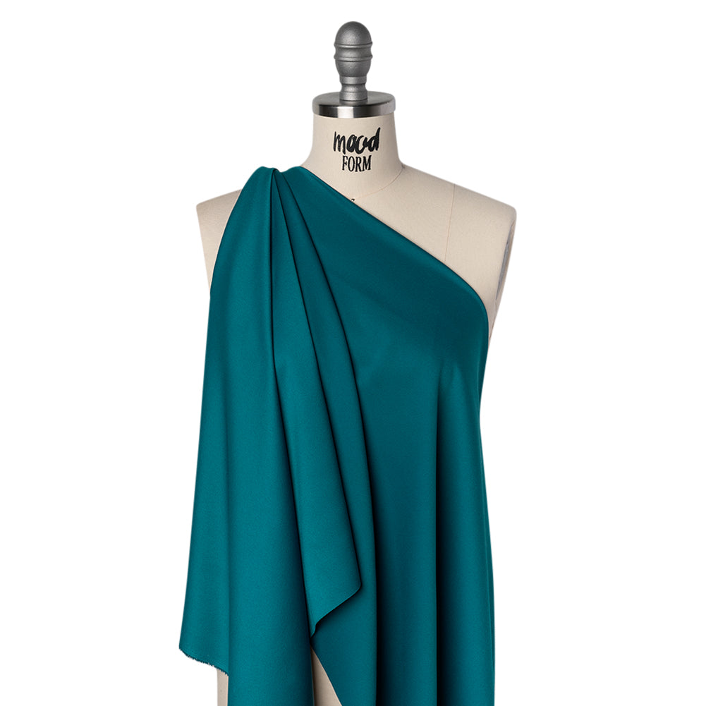 Satin Faced Polyester Crepe by Trina Turk - Alexandrite Teal - Designer Deadstock - Joann Fabrics