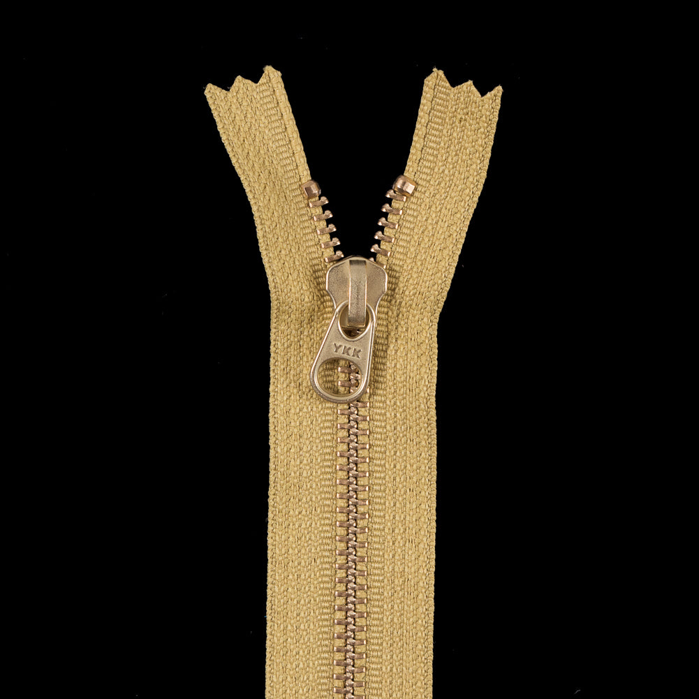Metal Zipper with Gold Pull and Teeth 4.5