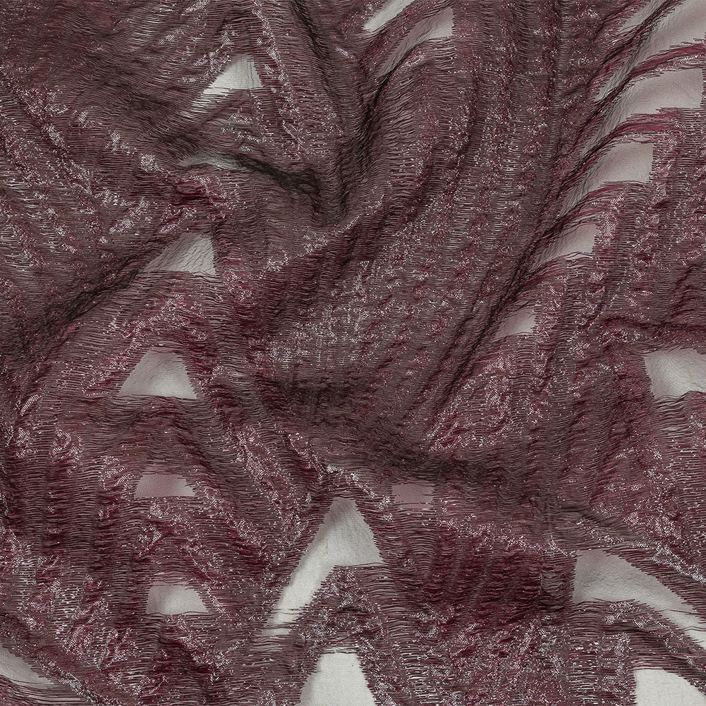 Metallic Black and Burgundy Abstract Sheer Luxury Burnout Brocade - Joann Fabrics