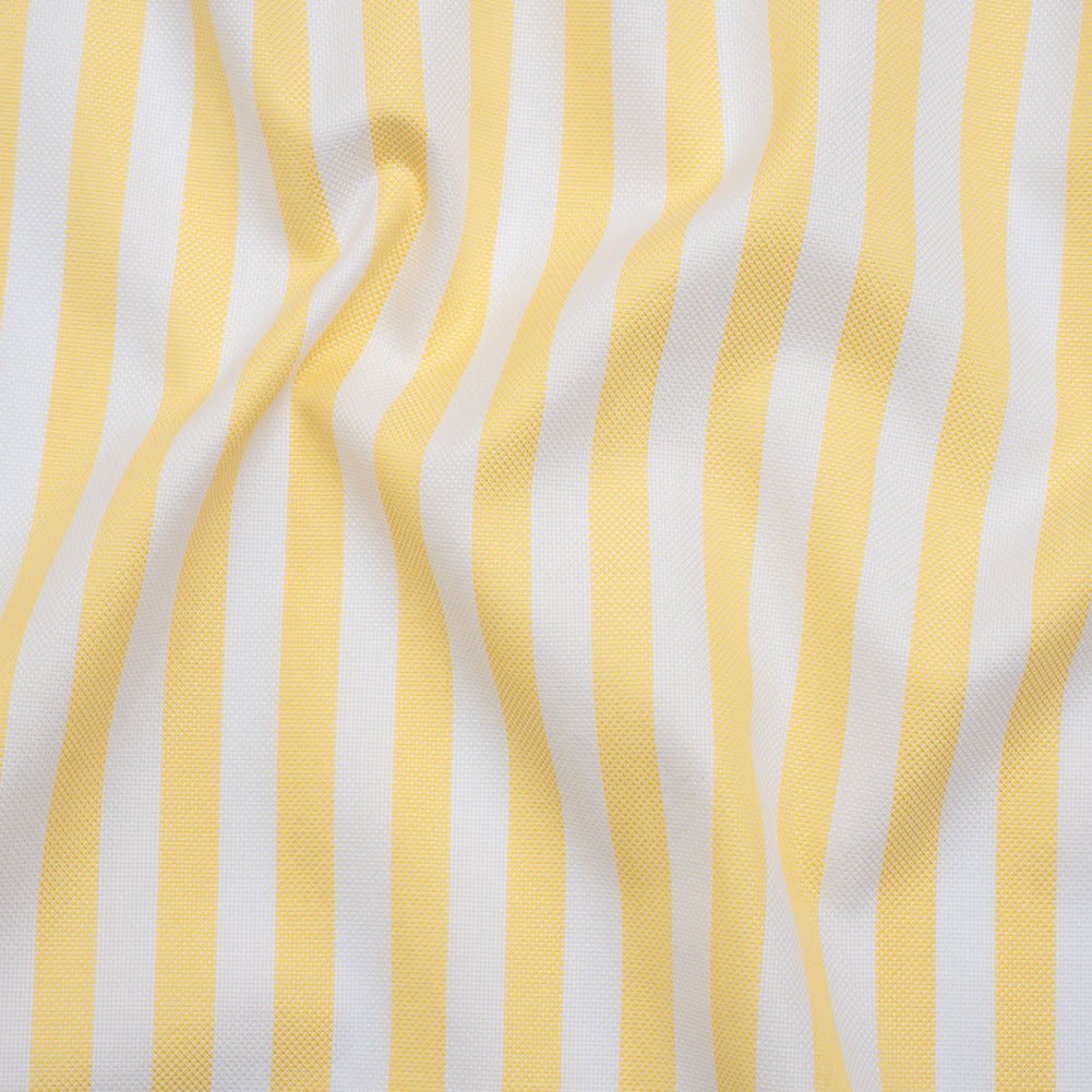 Cotton Oxford Shirting - Sunny Yellow and White Stripes - Designer Deadstock - Joann Fabrics