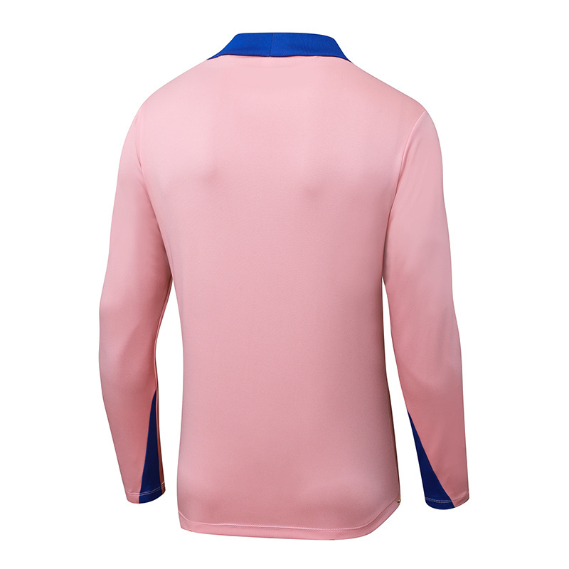 2025/2026 France Half-Pull Training Suit Pink Football Shirt 1:1 Thai Quality Set