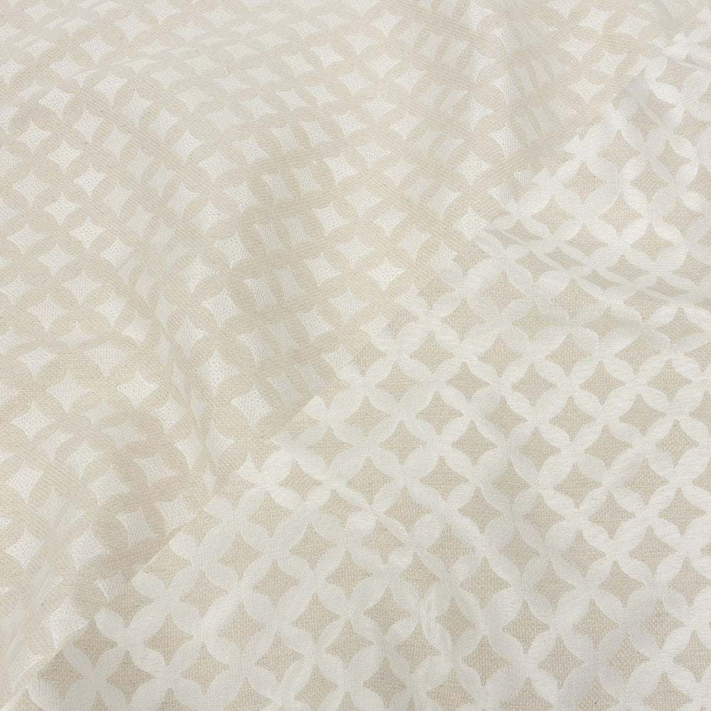 Ivory Quatrefoil Blended Polyester Jacquard - Joann Fabrics