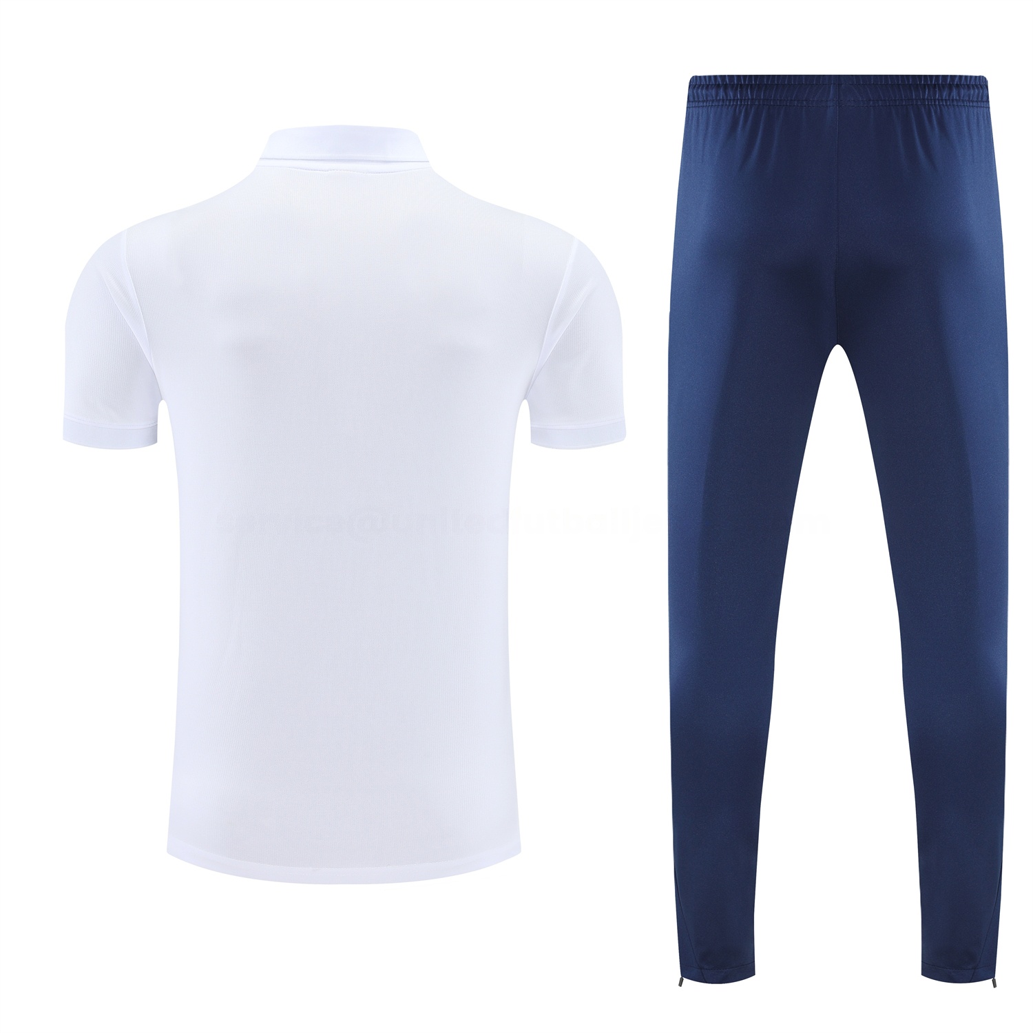 Paris Saint-Germain PSG 25-26 POLO Short-Sleeve Training Set - White Top and Dark Blue Pants - UnitedFutballJersey
