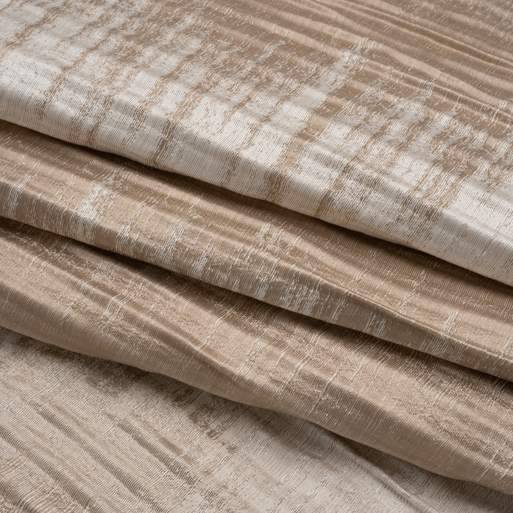 Polyester and Cotton Ribbed Brocade - Beige and Ivory Ikat Stripes - Joann Fabrics