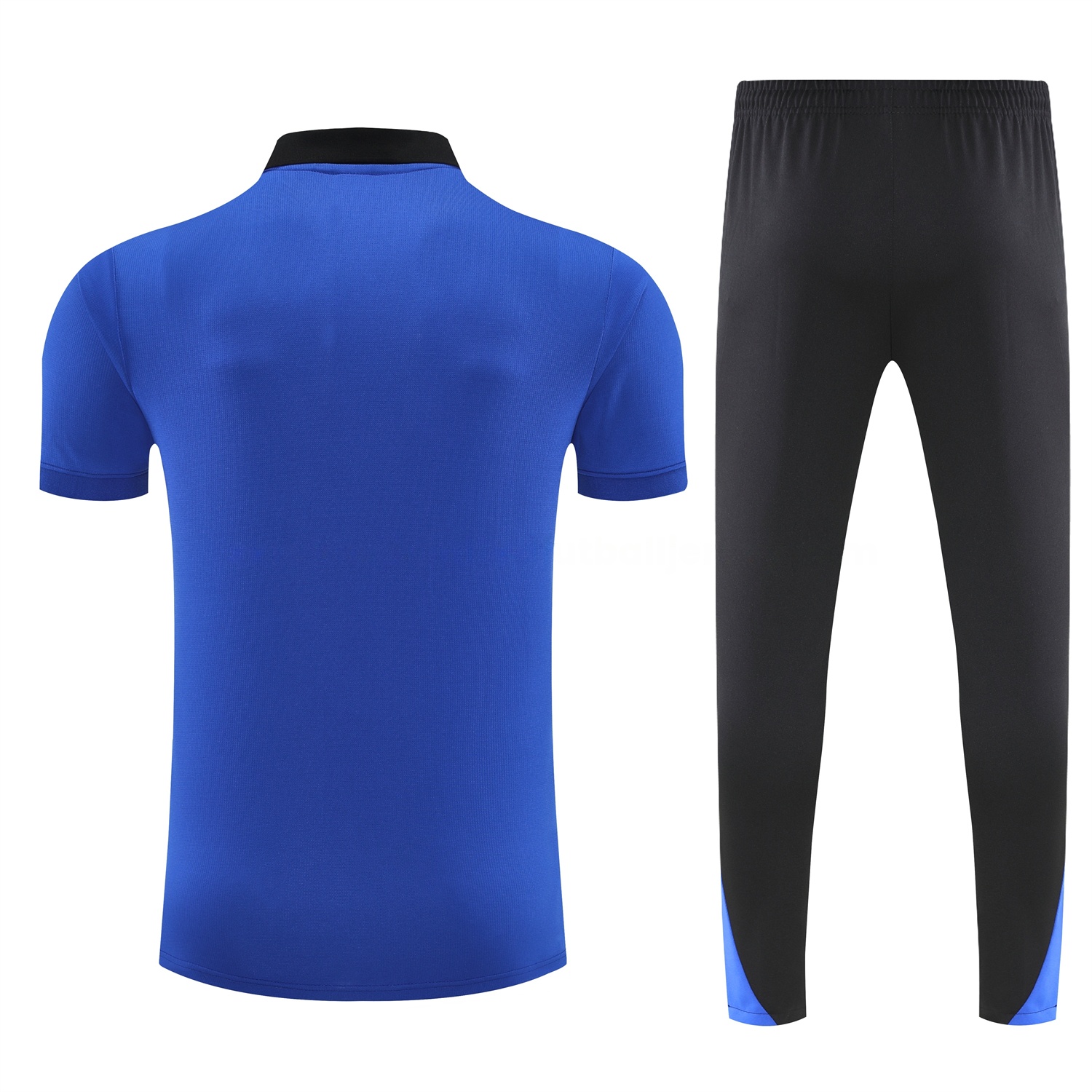 Inter Milan 25-26 POLO Short-Sleeve Training Set - Ocean Blue Top and Black Pants - UnitedFutballJersey