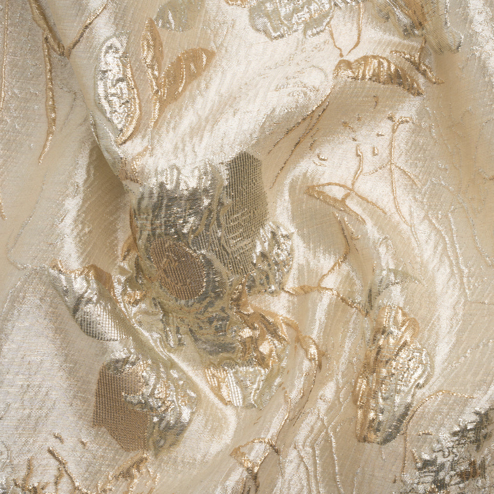 Metallic Gold and Silver Flower Clippings Luxury Brocade - Joann Fabrics
