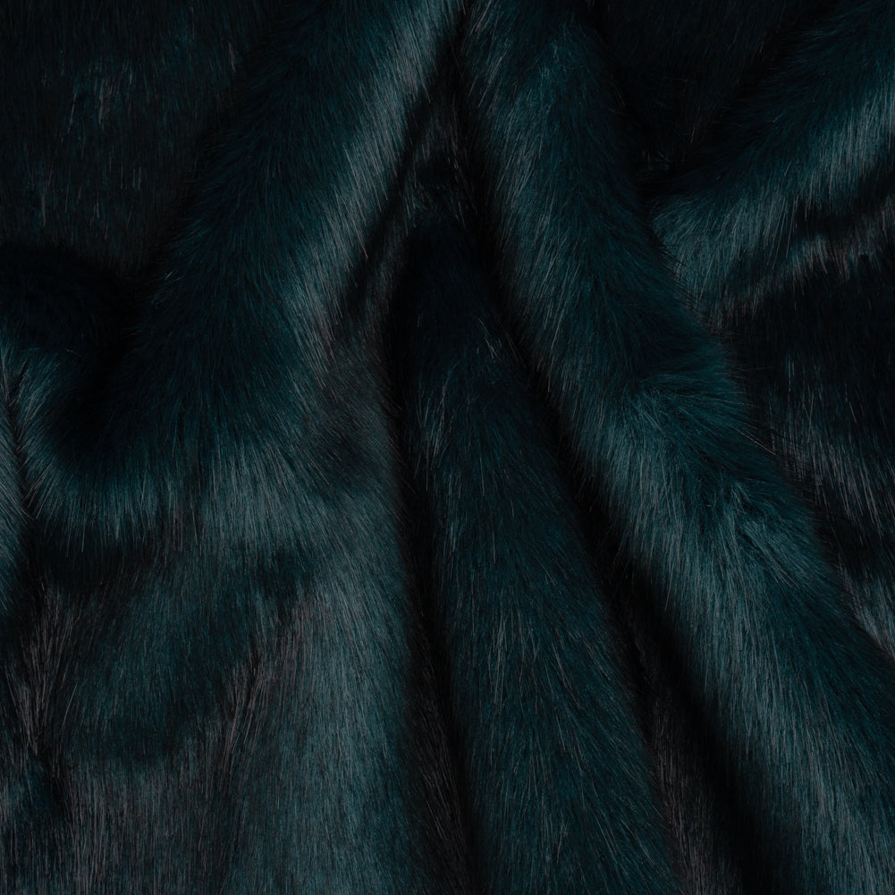 Plush Medium Pile Faux Fur - Dark Teal - Famous Australian Designer Deadstock - Joann Fabrics